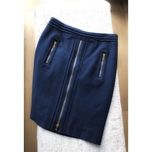 Tory Burch Navy Wool Blend Skirt